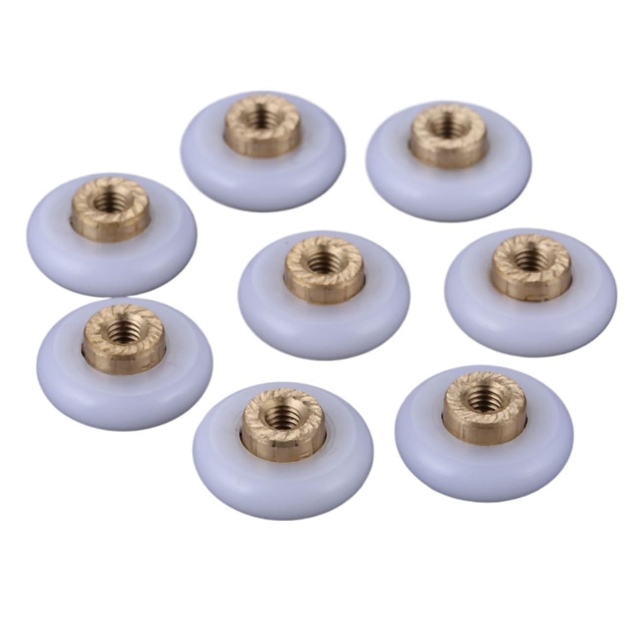 Shower Door Rollers 8pcs Bath Shower Door Rollers/Runners Wheels Pulleys 18mm Dia Wheel Replacement Part for Enclosures Cabins Runner