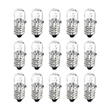 MECCANIXITY E10 Screw Base Miniature Bulbs 24V/2W Warm Yellow Light Mini Lamps with Box, 1 Set/15 Pack