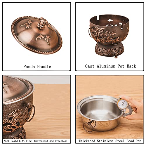 Olla tradicional china de cobre para hot pot y shabu shabu miniatura 5