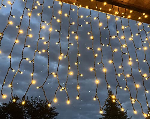 LEDZEIT- Profi Serie - LED Lichtervorhang Außen und Innen, Curtain light, Verlängerungskette ohne Netzkabel, 1 X 1.5M, Warmweiß, Dauerlicht, Max.90m. IP67, für Weihnachten, Hochzeit Cover