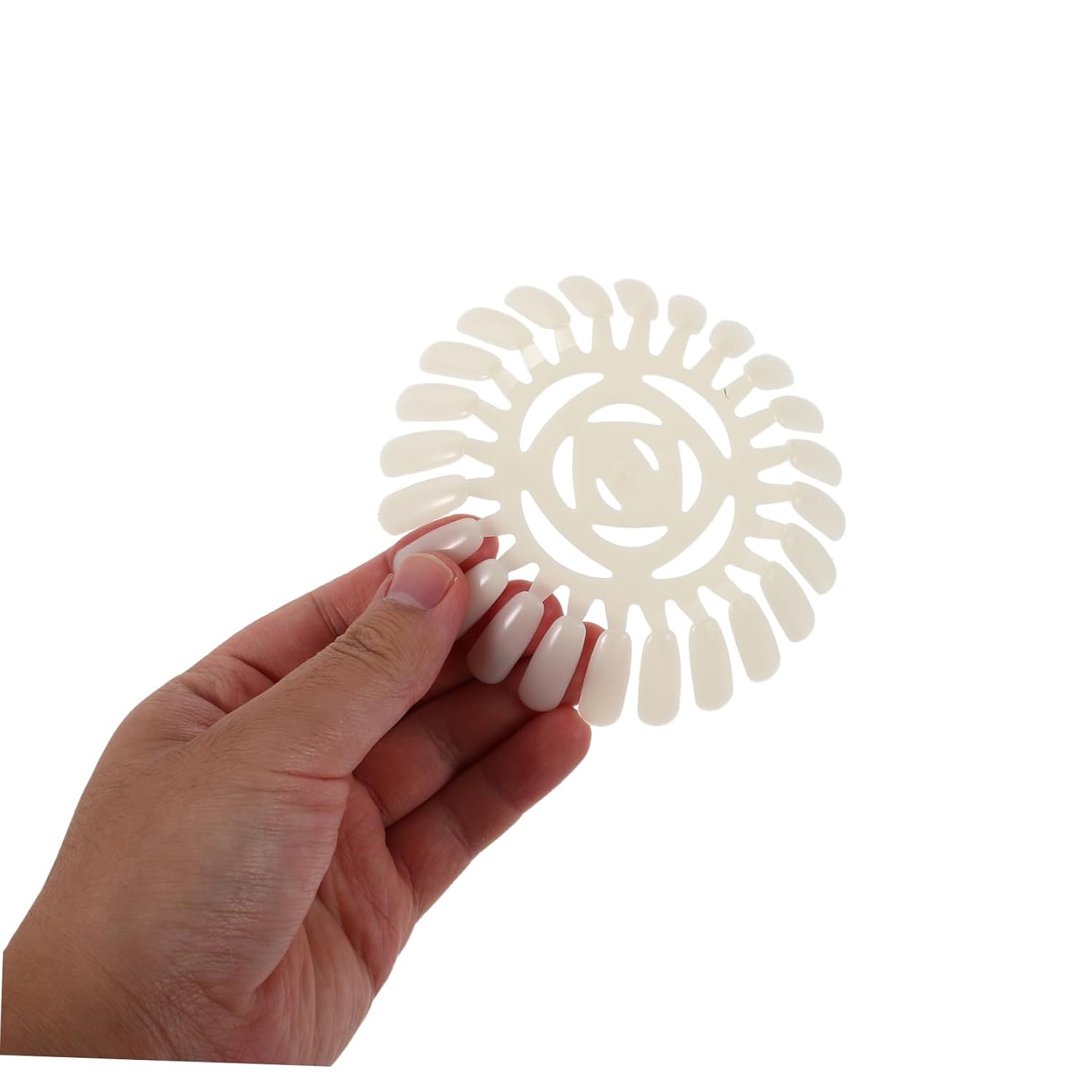 Baluue 20pcs Nail Art Practice Wheel 24 Tips Plastic Nail Display Board Gel Polish Sample Chart for Salon and Training Use