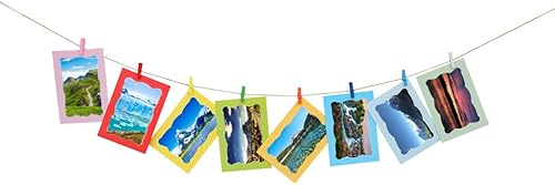 Miniatura 1 de Juego de 2 portarretratos para colgar fotos con clips, decoración de pared perfecta para dormitorio de adolescentes, hogar, cubículo, oficina, ondas