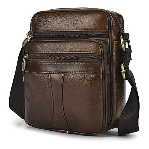 KSIBNW Bolso de Hombro de Cuero para Hombre Cover