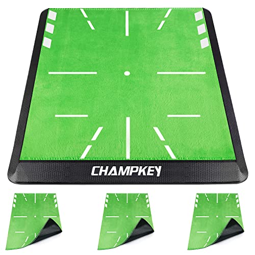 Tapis de golf remplaçable CHAMPKEY 33 x 43,2 cm avec 3 surfaces d'impact pour entraînement