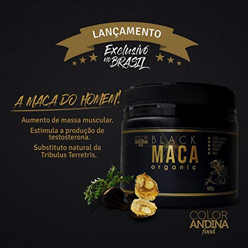 Maca Peruana Black (Preta) Maca, Color Andina Food, 1 pote de 100g
