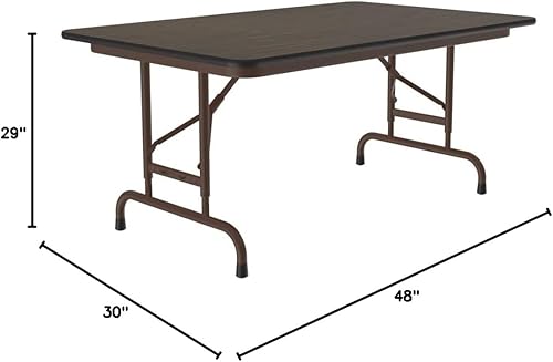 Miniatura 246 de Correll - Mesa plegable de altura ajustable y resistente, parte superior laminada de alta presión, fabricada en Estados Unidos, delantal de acero