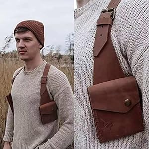 Verborgen onderarm schoudertas, holster schoudertas tactische holster tas heren verborgen holster stijl tas multifunctionele, multifunctionele schouder/oksel tas,Dark brown
