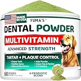 Advanced Dog Dental Powder, Breath Freshener with Multivitamin, Dog Teeth Cleaning, Bad Breath & Tartar and Plaque Off Remover for Dogs Probiotics lab co, Pet Oral Care - Vitamins and Supplements