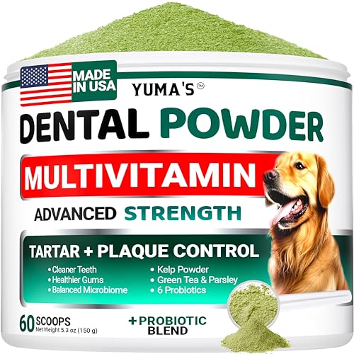 Advanced Dog Dental Powder, Breath Freshener with Multivitamin, Dog Teeth Cleaning, Bad Breath & Tartar and Plaque Off Remover for Dogs Probiotics lab co, Pet Oral Care - Vitamins and Supplements