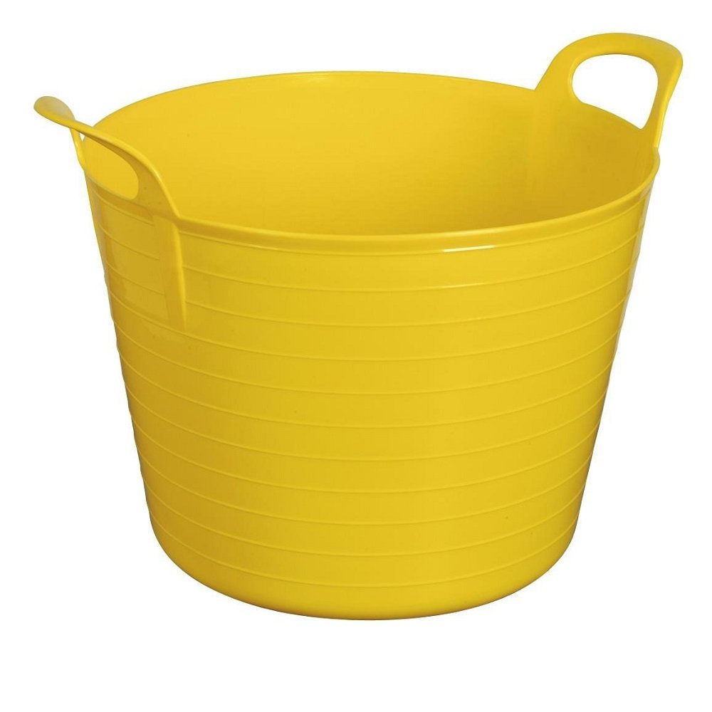 14 Litre Flexi Tub Garden Home Flexible Colour Rubber Storage Container Bucket Polyethylene Flex Tub- MADE IN U.K. (Yellow)
