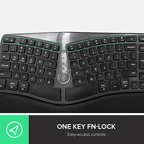 DeLUX Tastiera Ergonomica Senza Fili, Design