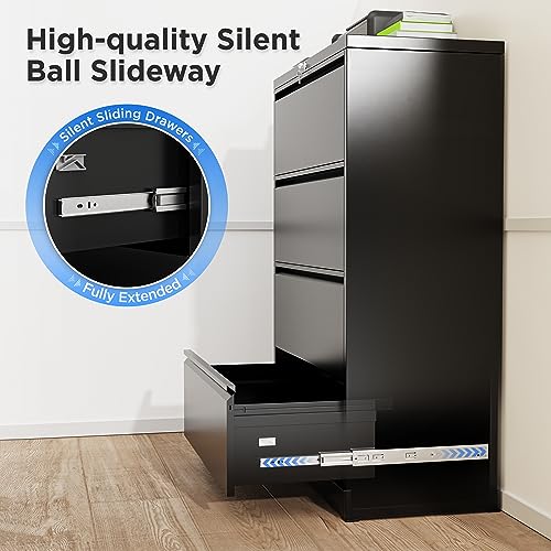 Greenvelly 4 Drawer Lateral File Cabinet With Lock, Locking Filing Cabinet, Metal Steel File Drawers Cabinet For Home Office thumb #4