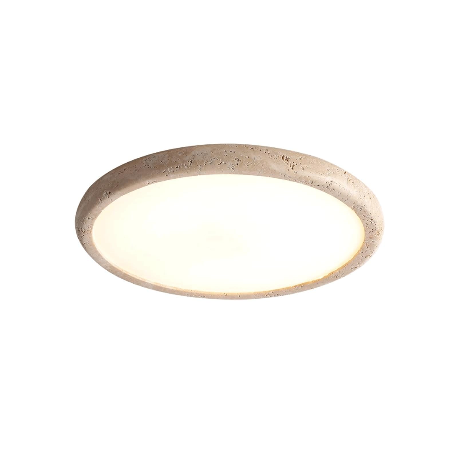 BKEKM 18.9inch Ceiling Light Fixture 3000k/4000K/6000k LED Yellow Travertine Flush Mount Ceiling Light Round Wabi Sabi Style Ceiling Lamp