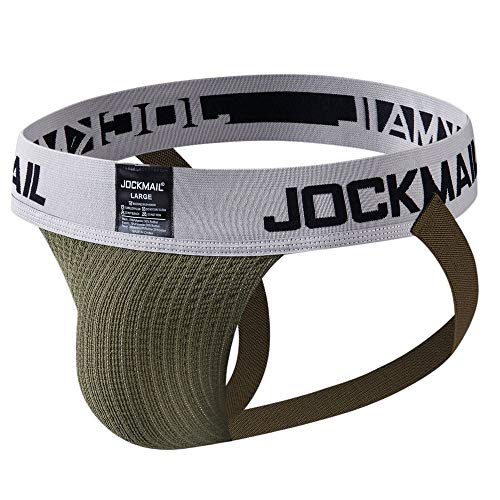 JOCKMAIL Men's Jockstrap Athletic Supporter Underwear Gym Workout Strap Brief Men Thong