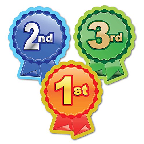 Sticker Solutions - Adhesivo con texto en inglés"1st, 2nd, 3rd Rosette" (60 unidades)