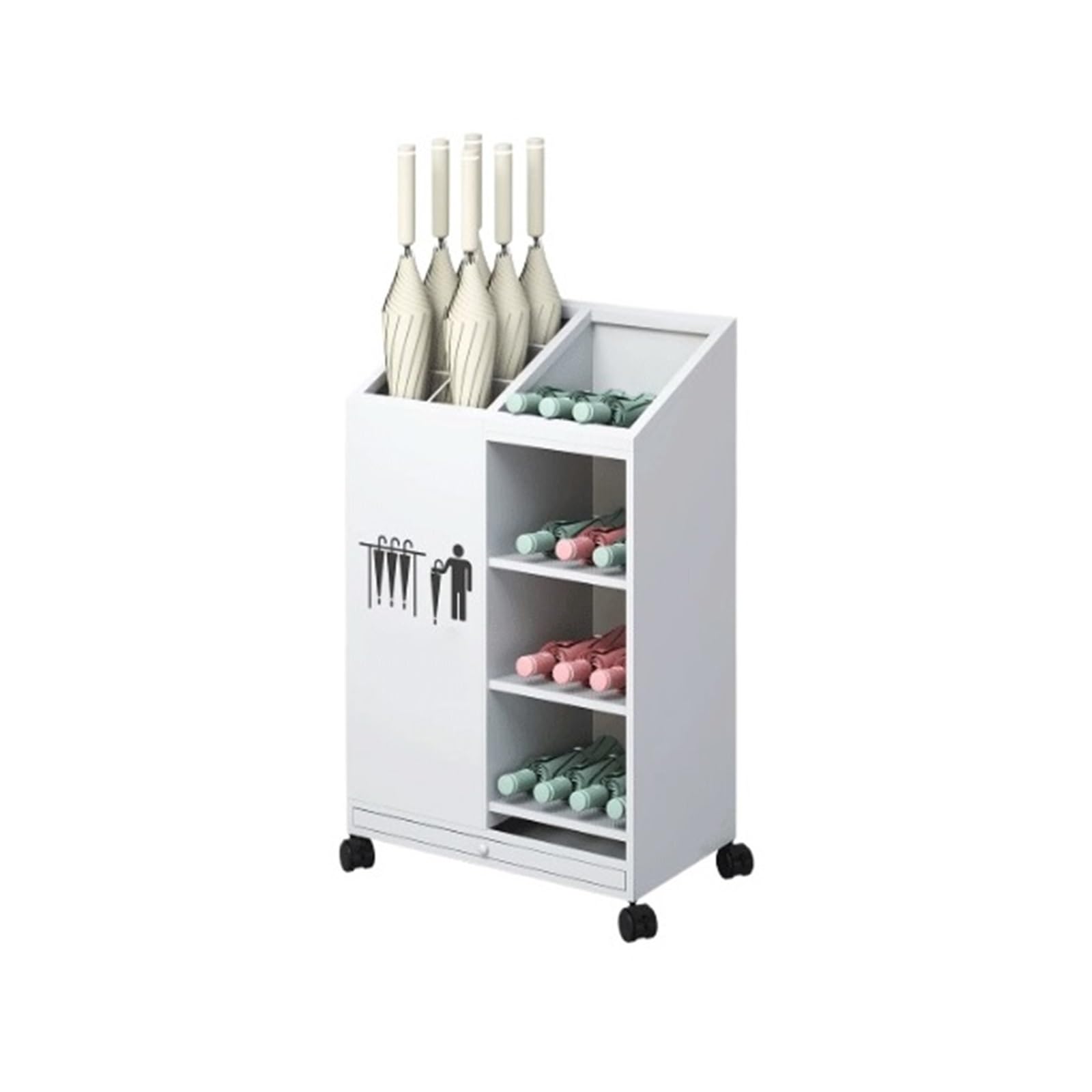 XUJUAN-0227 Umbrella Holder Umbrella Stand For Hotel Lobbies, Commercial Spaces, Offices, And Classrooms(White,Small)