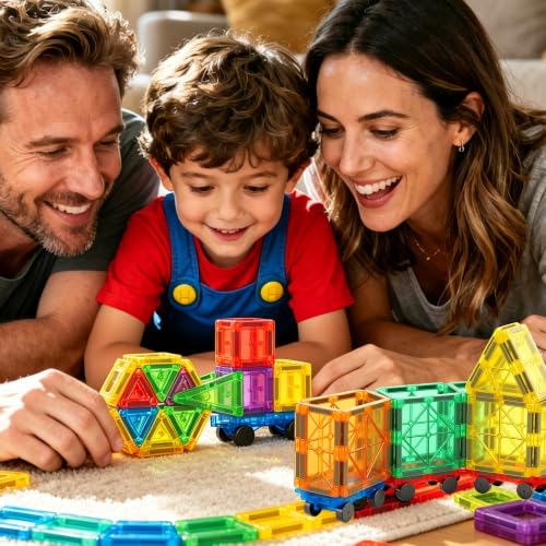 Image of 8 PCS Mini Magnetic Tiles Cars Construction Set, Magnetic Car Base