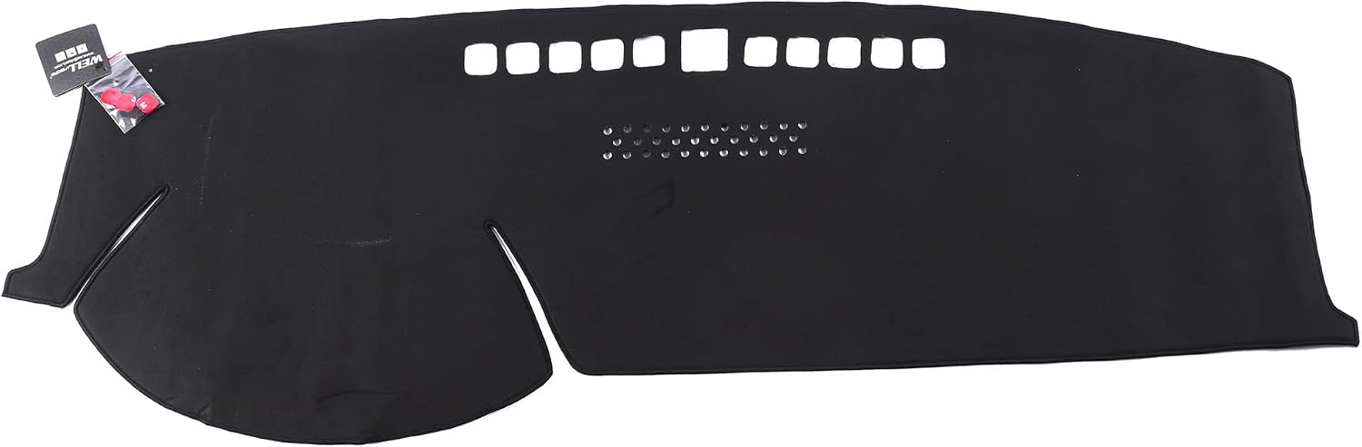 WellVisors Black Suede Dash Mat Dashboard Cover Compatible with Land Rover Evoque 4 Doors 2 Doors 2012-2019 w/o HUD 3-777LR006
