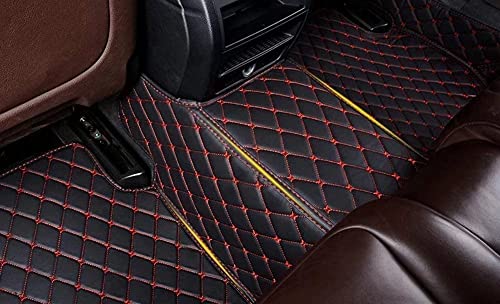 Yaruicarcustom Car Floor Mats For 99.99% Sedan Suv Sports Car Men Women Protection Full Coverage Pads Anti-Slip Leather Floor Lining All Weather (Black Red) #TOP5