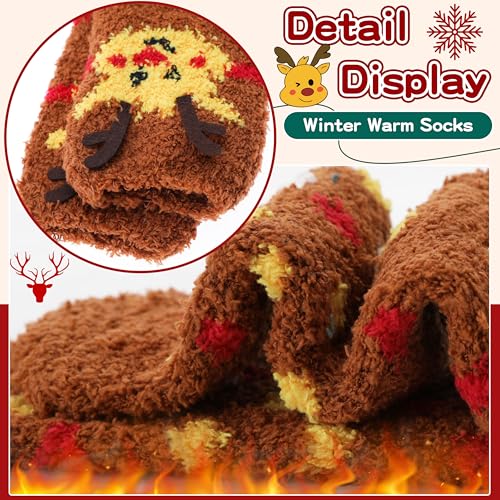 Image of ProEtrade Fuzzy Socks for Women Teen Girls Fluffy Christmas Cozy Slipper Cabin Soft Winter Warm Fleece Socks