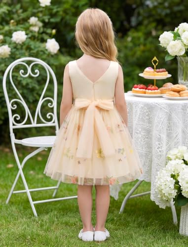 Image of IMEKIS Toddler Kids Girls Butterfly Dress Sparkle Sequins Tulle Wedding Formal Birthday Dresses 2-10T