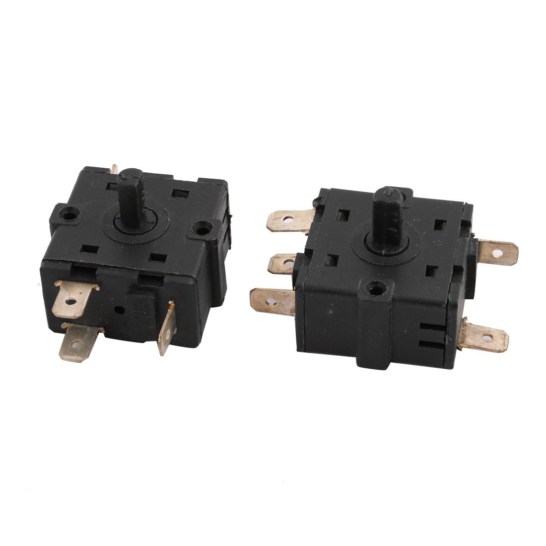 Aexit 2Pcs AC Control electrical 250V 15A 5 Terminals 3 Gears Rotary Switch Electric Heater Selector Replacement Black