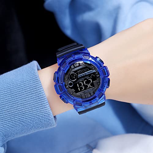 Image of FANMIS Mens Digital LED Sports Watch Military Multifunction Dual Time Alarm Countdown Stopwatch 12H /24H Time Backlight 164FT 50M Waterproof Calendar Month Day Date Watch