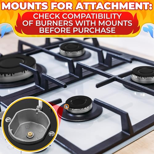 4Pcs Portable Gas Stove Burner Replacement — Surface Burner Head Replacement Stove Range Gas Stove Burners Caps — Black Stove Top Burner Replacement Range Burners Tops — Burner Covers for Gas Stove