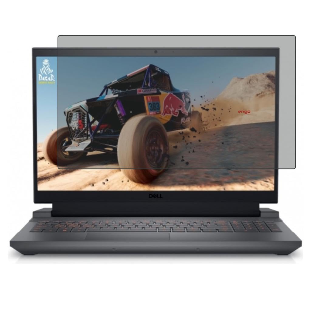 Engo Dell G15 Gaming 5530 15.6 İnç İle Uyumlu Hayalet Ekran Koruyucu Notebook, Yandan Görünmeyen Anti-Spy Gizlilik (Privacy) Laptop Koruması, 9H Temperli Nano Kırılmaz Esnek Cam, Parlama Önleyici