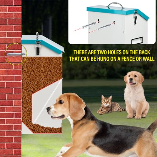 Automatic Dog Feeder Outdoor Galvanized Dog Food Dispenser 15lbs Pet Cat Feeding Station Metal Gravity Feeder for Puppy, Dog, Cat - Image 4