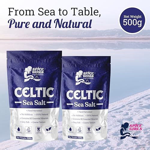Spice Girls Ingredients Pure Celtic Sea Salt - Natural, Mineral-Rich, Unrefined, Hand-Harvested | Premium Celtic Sea Salt for Cooking, Gourmet Recipes, Wellness & Hydration Support (1kg)