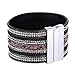 Produktbild Morella Damen Glitzerarmband breit verziert mit Zirkoniasteinen und Magnetverschluss weiß bunt