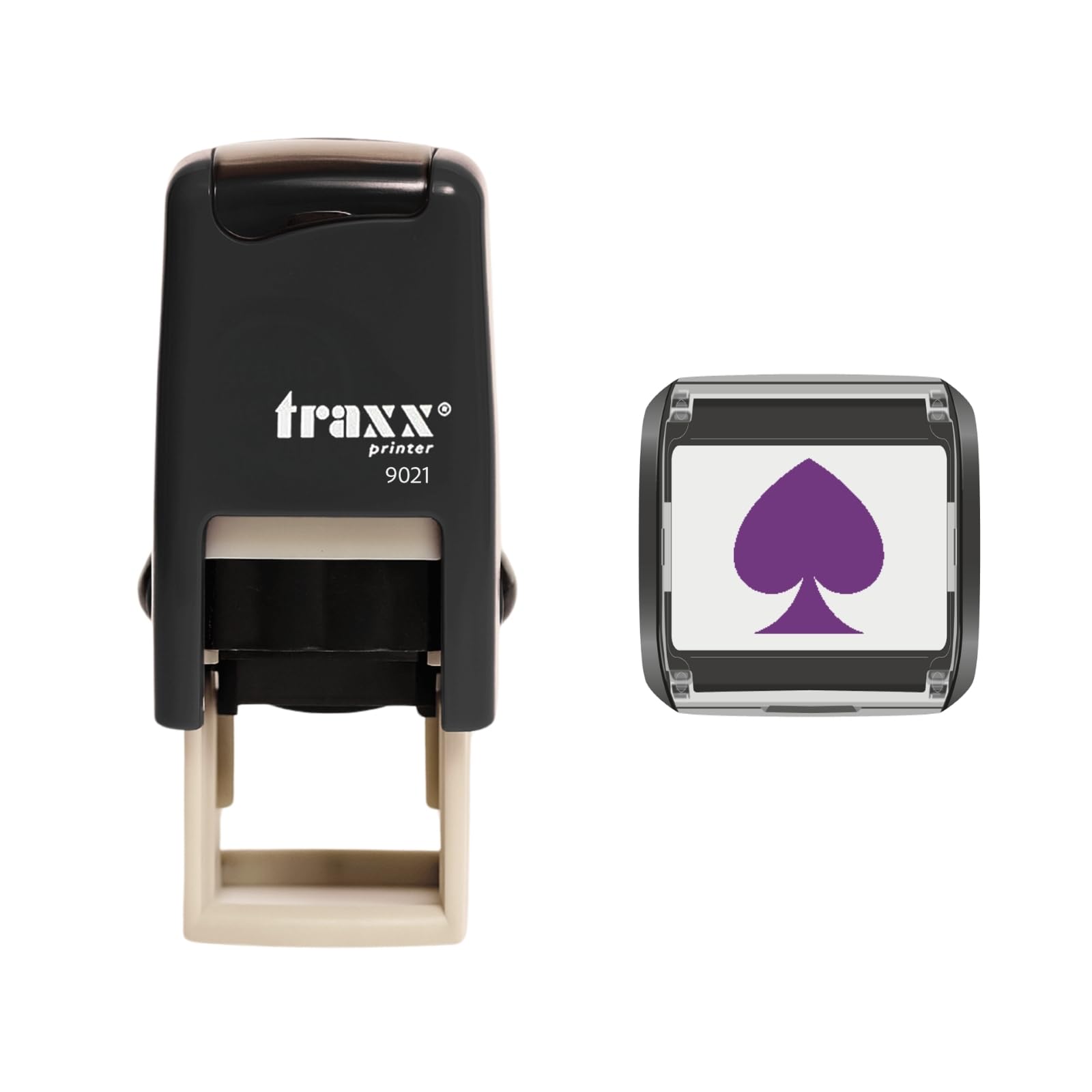 Traxx 9021 Loyalty Card Self Inking Rubber Stamp Business Casino Playing Cards *A Violet Spades Design*