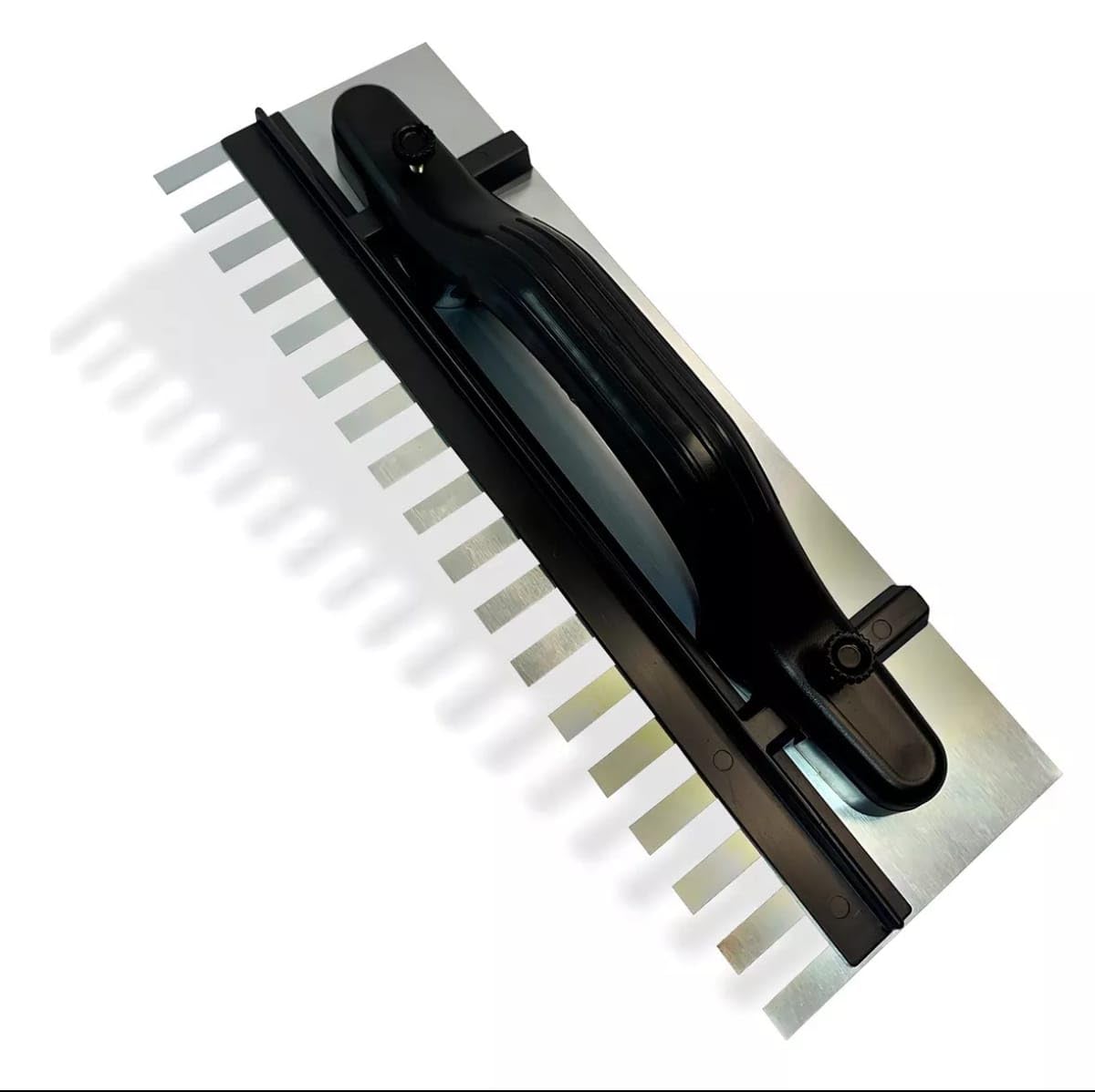 Llana dentada Regulable – 270mm x 120mm | Herramienta profesional para colocación de pisos, azulejos y porcelanatos, con mango ergonómico y acero anticorrosivo.