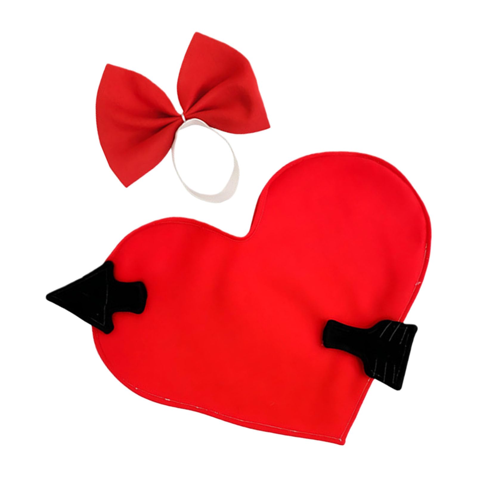 YWLUUOO Couple Heart Designs Porch Geese Clothing 2Pcs Valentines Decors with Red Hats and Dress for 23Inch Outdoor Statue Outdoor Geese Outfit