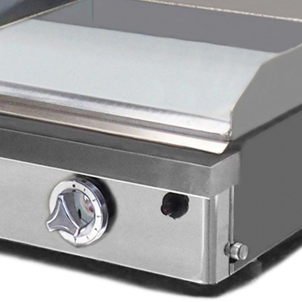 MBH - Plancha à gaz industrielle 600 x 400 + 400 x 400 mm en chrome dur pour hôtellerie. Fry Top deux zones pour cuisine professionnelle pour bar et restaurant.