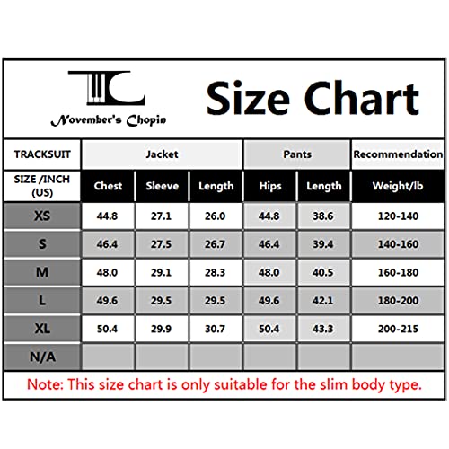 November's Chopin Men's Fitted Exercise Tracksuit Set 2 Pieces Full-Zip Casual Jogging Athletic Workout Sweat Suits #TOP6