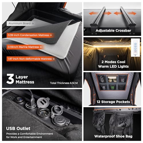 image for BAMACAR Naturnest Rooftop Tent Hard Shell, Nature Nest Roof Top Tent H