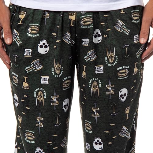 The Lord Of The Rings Men's Movie One Ring Sauron Tossed Icon Sleep Pajama Pants3
