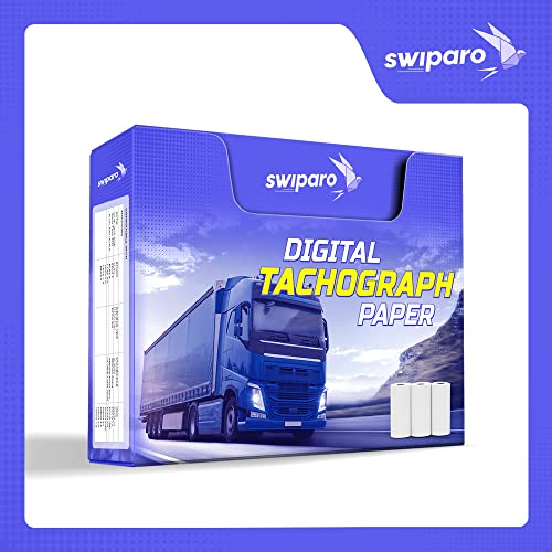 SWIPARO - Zertifizierte Tachorollen - Tachographenpapier - Thermopapier für sämtliche digitalen LKW-Tachographen/Fahrtenschreiber - 57/8 mm (3 Rollen)