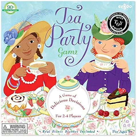 eeBoo: Tea Party Spinner Game, Develops Patience and Social Skills for Children, 2 to 4 Players, 15 to 30 Minute Play Time, for Ages 3 and up Cover