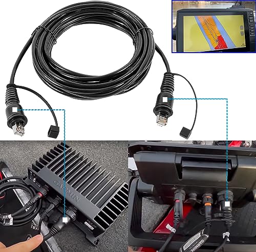 Image of Marine Network Cable Rj45 (010-10550-00) 6ft with Split Connector and Waterproof Cap Fits for Garmin Navigation Screen Devices