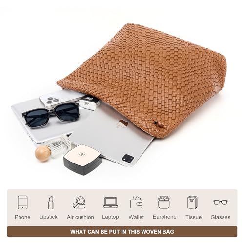 Image of MELOLILA Large Woven Tote Bag for Women Weave Purse Woven Leather Handbag