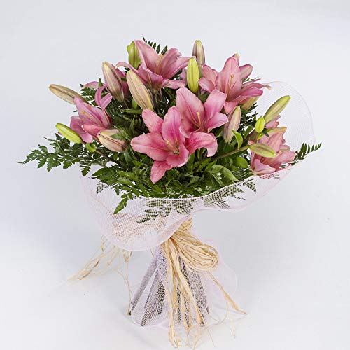 REGALAUNAFLOR-Ramo de lilium rosa-FLORES NATURALES- ENVIO EN 24 HORAS DE LUNES A SABADO-FLORES FRESCAS Cover