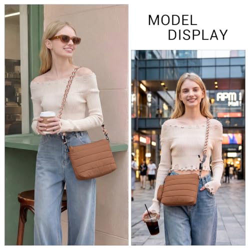 Image of ACUARIO Crossbody Bags for Women - Puffy Tote Bag Purse for Work, Travel, Shoulder Handbag with Small Wallet