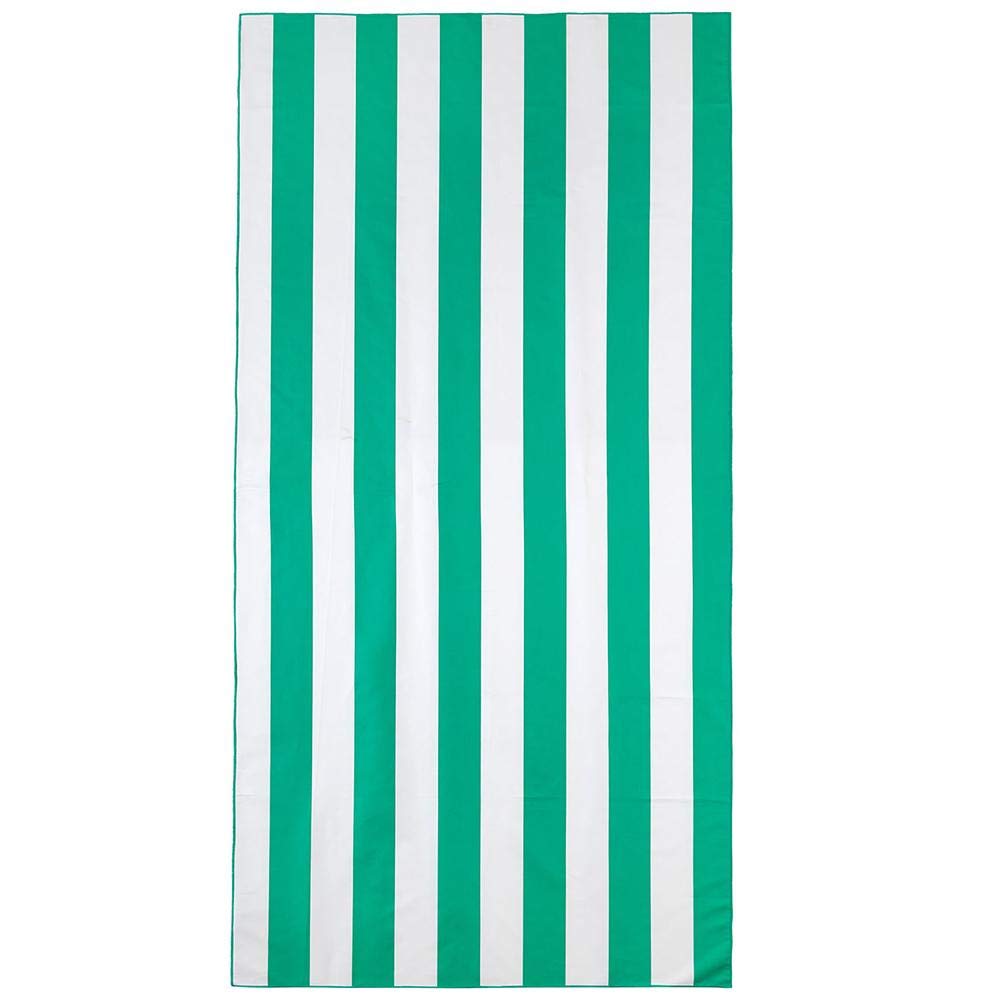 Gokeop Beach Towel, Oversized Summer Sunbathing and Pool Side Lounge Comfort, Plush Superfine Fiber 100% Cotton Softness with Colorful Stripes, Pool Towels (Green)