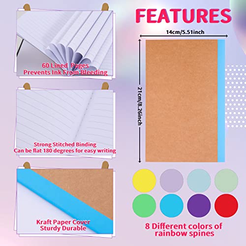 Carnets de composition en vrac A5 lignés avec tranches arc-en-ciel - 2