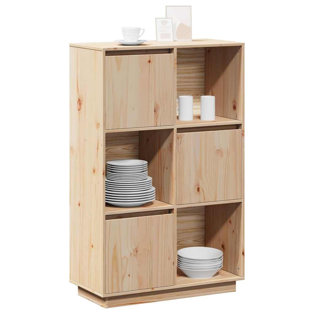 Tablero de madera maciza de pino 74 x 35 x 117 cm, madera sin tratar, espacio de almacenamiento versátil para salón, montaje de puerta personalizable, diseño robusto
