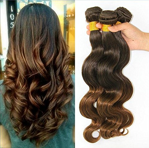 Wigsforyou@Brazilian Human Hair Ombre Hair Extensions Body Wave Mixed Color 7A Grade 1 Bundles/lot 50g Total #T4/30