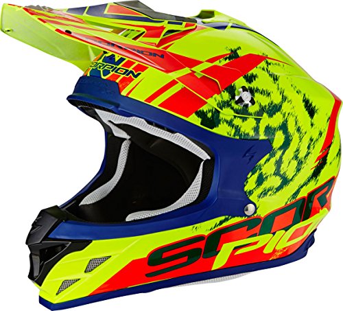 Scorpion Casco Moto VX-15 EVO AIR Kistune, Neon Yellow/Red, XXL
